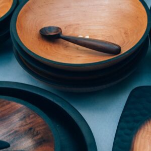 Schale-Löffel-Set Dunkel